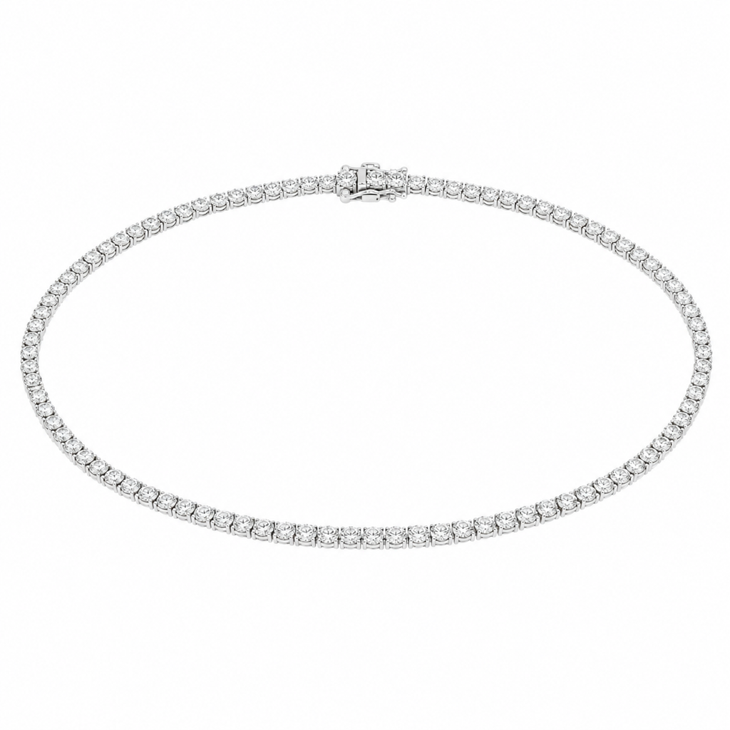 Silver Diamond Tennis Necklace
