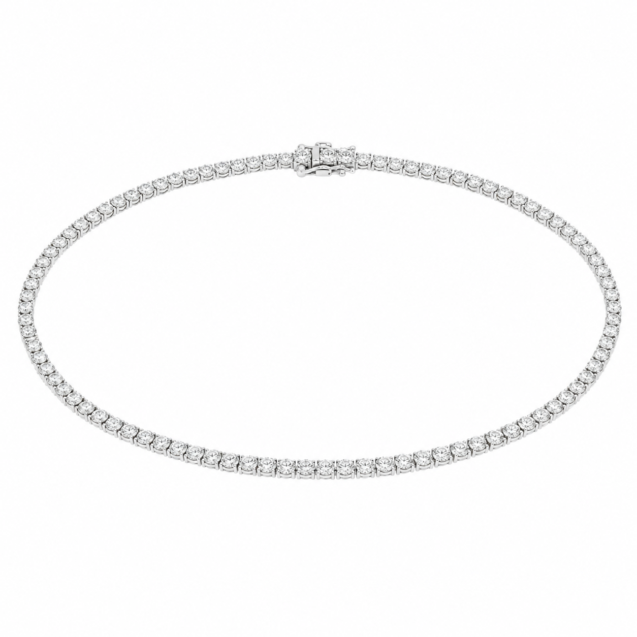 Silver Diamond Tennis Necklace