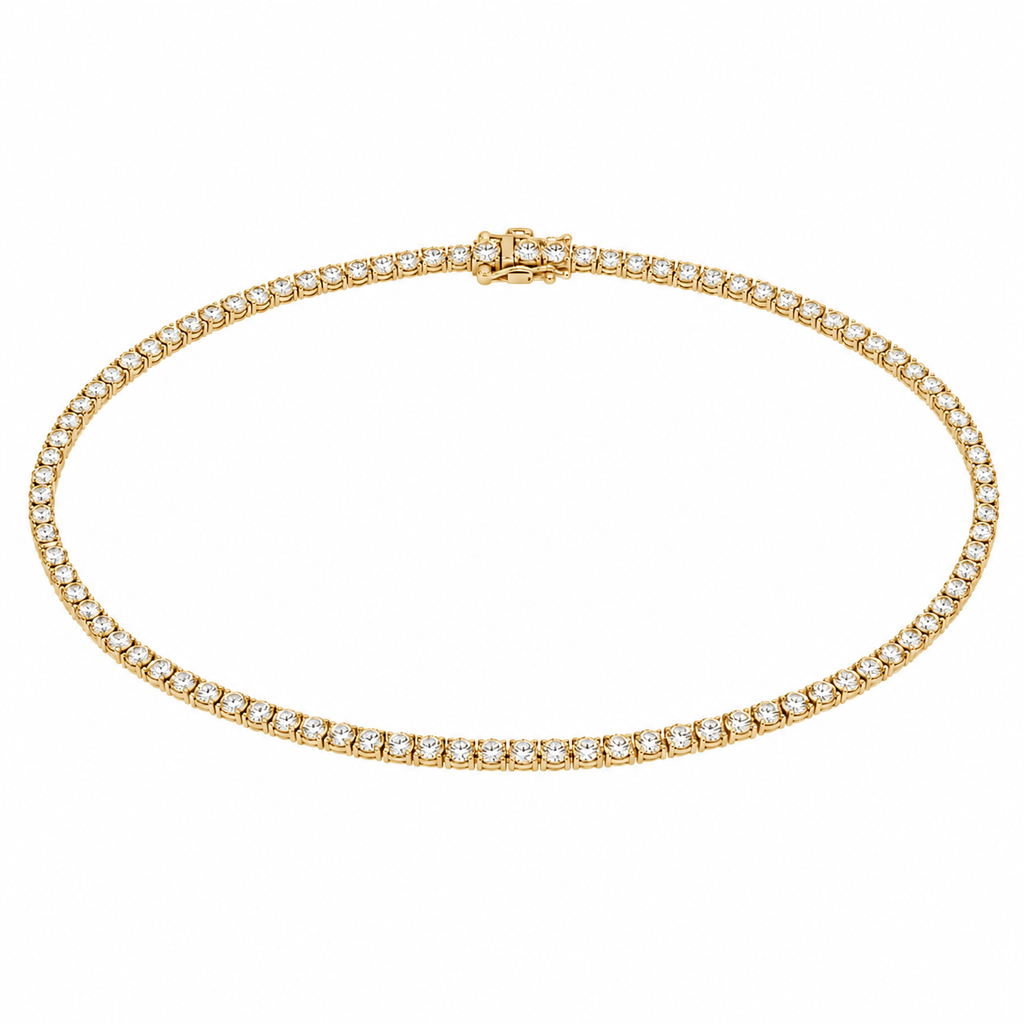 Gold Diamond Tennis Necklace