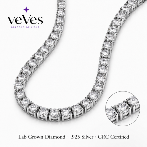 Silver Diamond Tennis Necklace